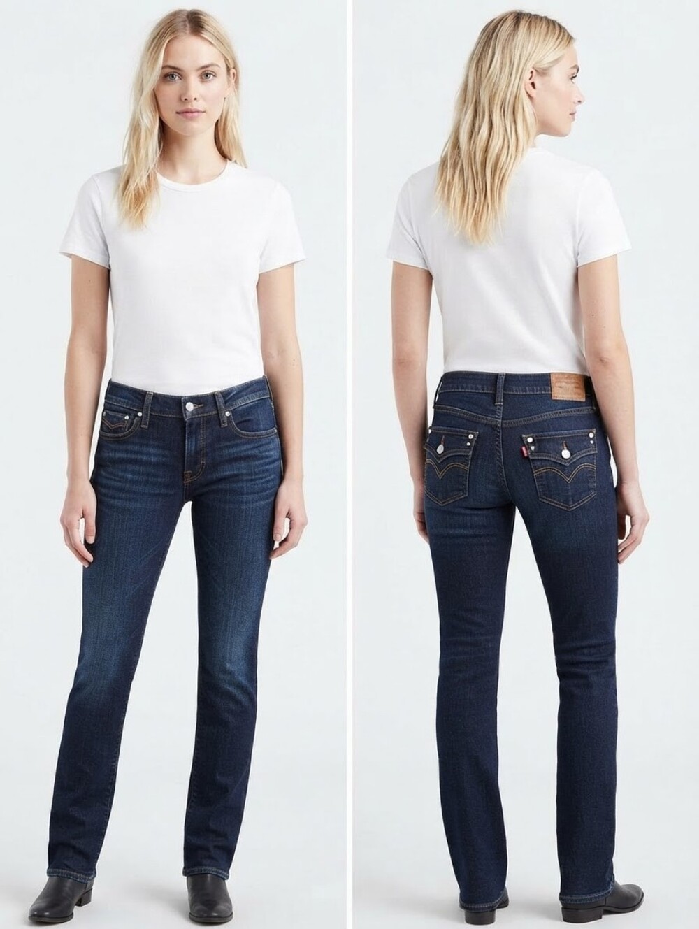 Levi Strauss & Co. 505 Dark Wash Denim Straight Leg Jeans w/ Pocket Details